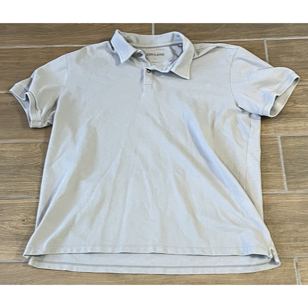 Ash & Erie Men's Polo Gray Shirt Short Sleeve Golf Performance Stretch Large